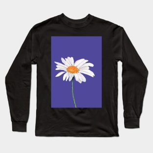 Daisy with ultra violet background Long Sleeve T-Shirt